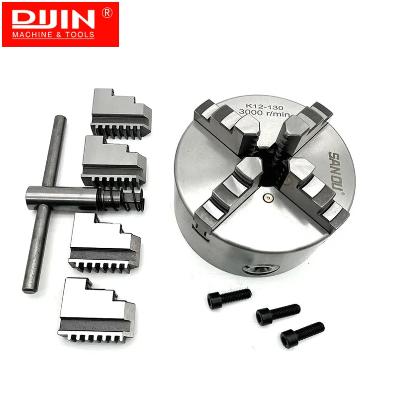 High Precision Steel 4 Jaw Lathe Chuck K12-130 SANOU Brand Mini Manual Self-Centering CE Certified for Sales