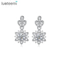 LUOTEEMI Cute Small Drop Earing Flower 2025 New Lady Wedding Statement CZ Ear Ring for Woman Fashion Jewelry Earrings