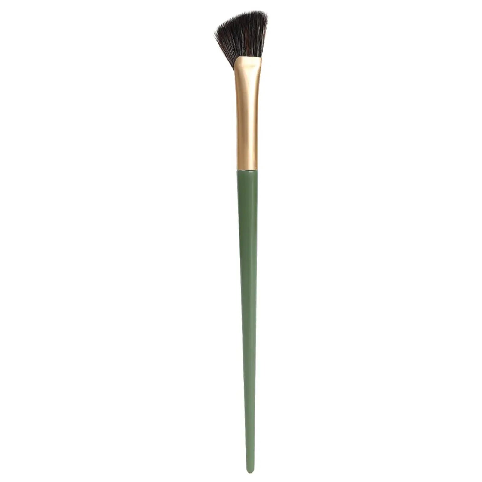 Professional Customizable Half Fan-Shaped Nose Shadow Makeup Brush OEM ODM Angled Contour Highlighter Blush Tool Shaving Brush