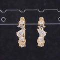 18k Yellow Gold Lab Grown Diamond Earrings Fancy Shape Lab Diamonds Hoop Earrings Confetti Def Vs Lab Diamonds