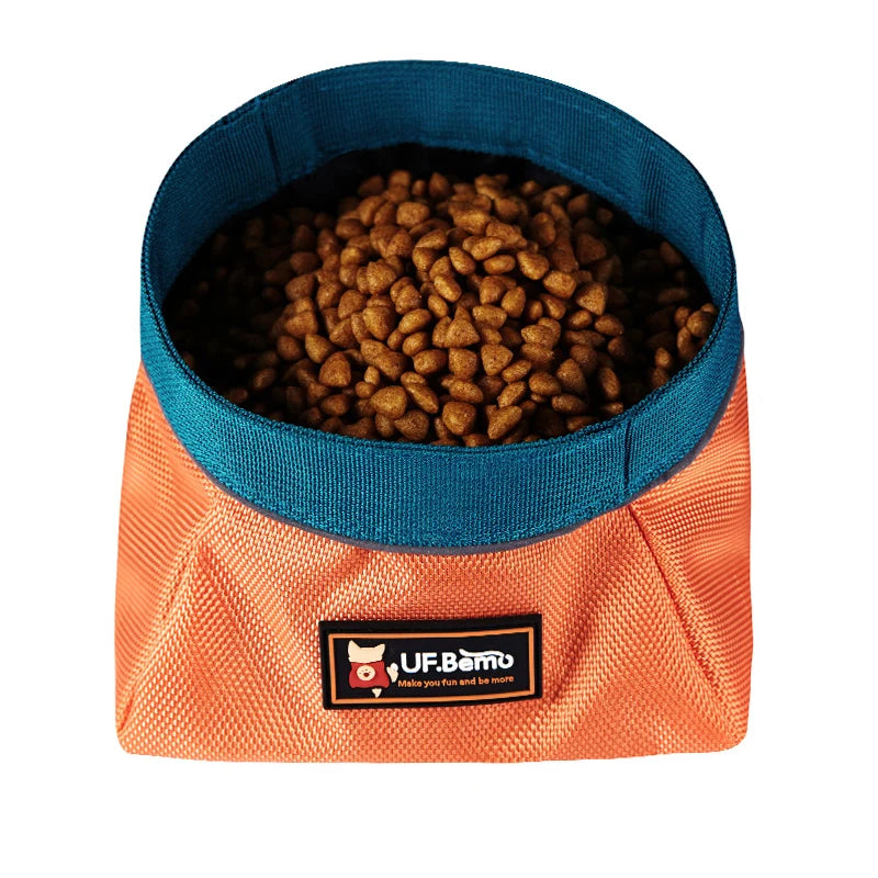 UFBemo Polyester Waterproof Travel Outdoor Portable Folding Collapsible Dog Travel Bowl