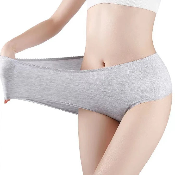 Low Price Bulk Women's Panties Middle Waist Modal Cotton Pants Mid Rise Elastic Lace Brief Plus Size Underwear for Big Woman