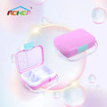 Aohea  BPA Free PP  Leak-proof Secure Locking Clip  4 Compartment Tray Lunch Box for Kids  with a Flexible Carrying Handle