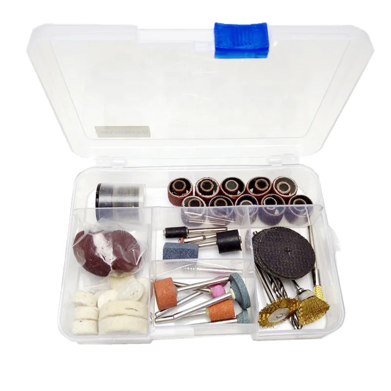 Mini Electric Drill Grinder with 100pcs Grinding & Polishing Set Power Tool Accessories for Engraving Center Drill Bit Included