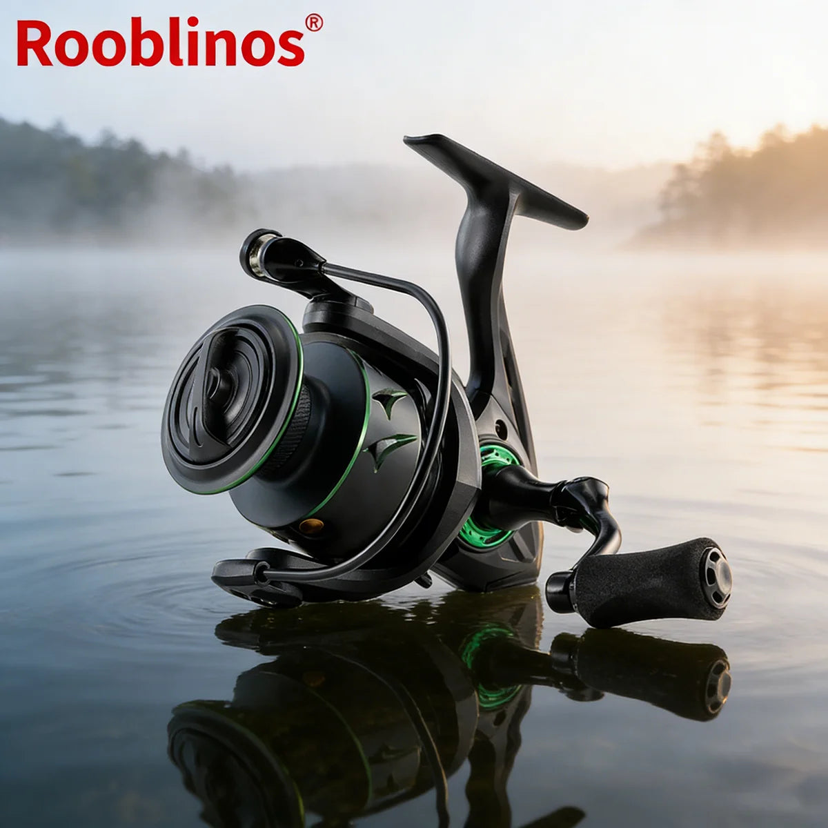 [Germany Stock] Rooblinos RF Left Hand Spinning Reel 5.2:1 Gear Ratio 5 Bearings 257g Aluminum EVA Nylon Body