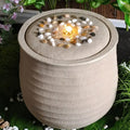 Brown-toned Resin Band Warm Lamp-Colored Stone Decoration Hand-Painted Artistic Touch Simple Texture Fashion Holiday Statue