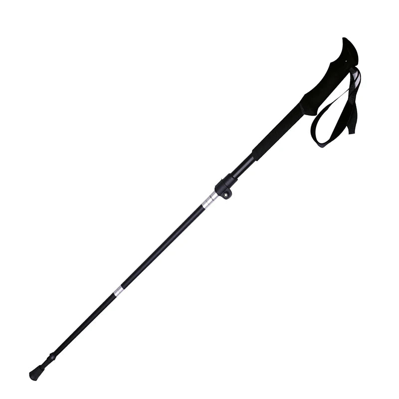 NASDA Custom Logo Black Outdoor Light Stretched Full Telescopic 100% Carbon Fiber EVA Grip 3-Section 3K Surface 250g Cane