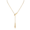 Fashion Long Brass Electroplated Gold Adjustable Snake Bone Chain Water Drop Necklace Women Jewelry Factory Wholesale