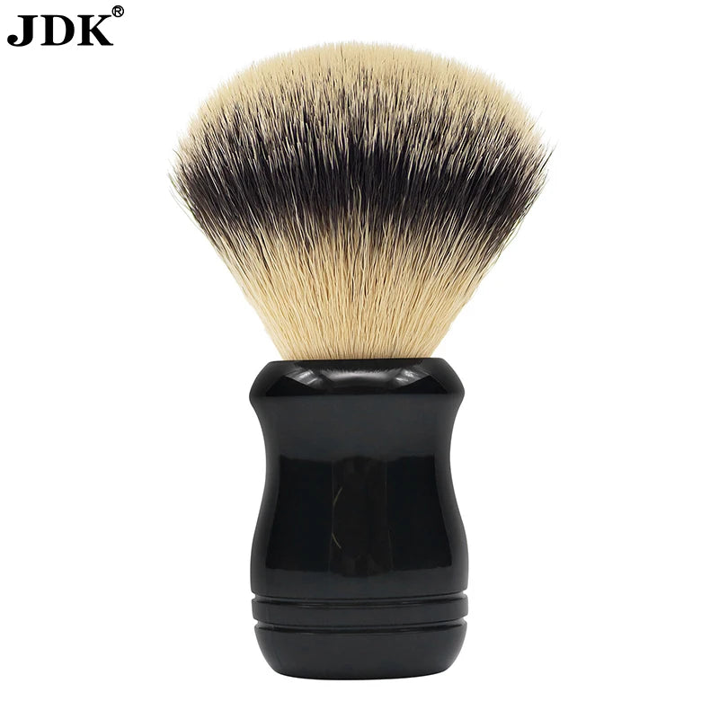 Synthetic Nylon Knot Wet Shaving Brush Acrylic Handle Bright Black Bowl with Face Shaving Badger Hair Salon Use Beard Care