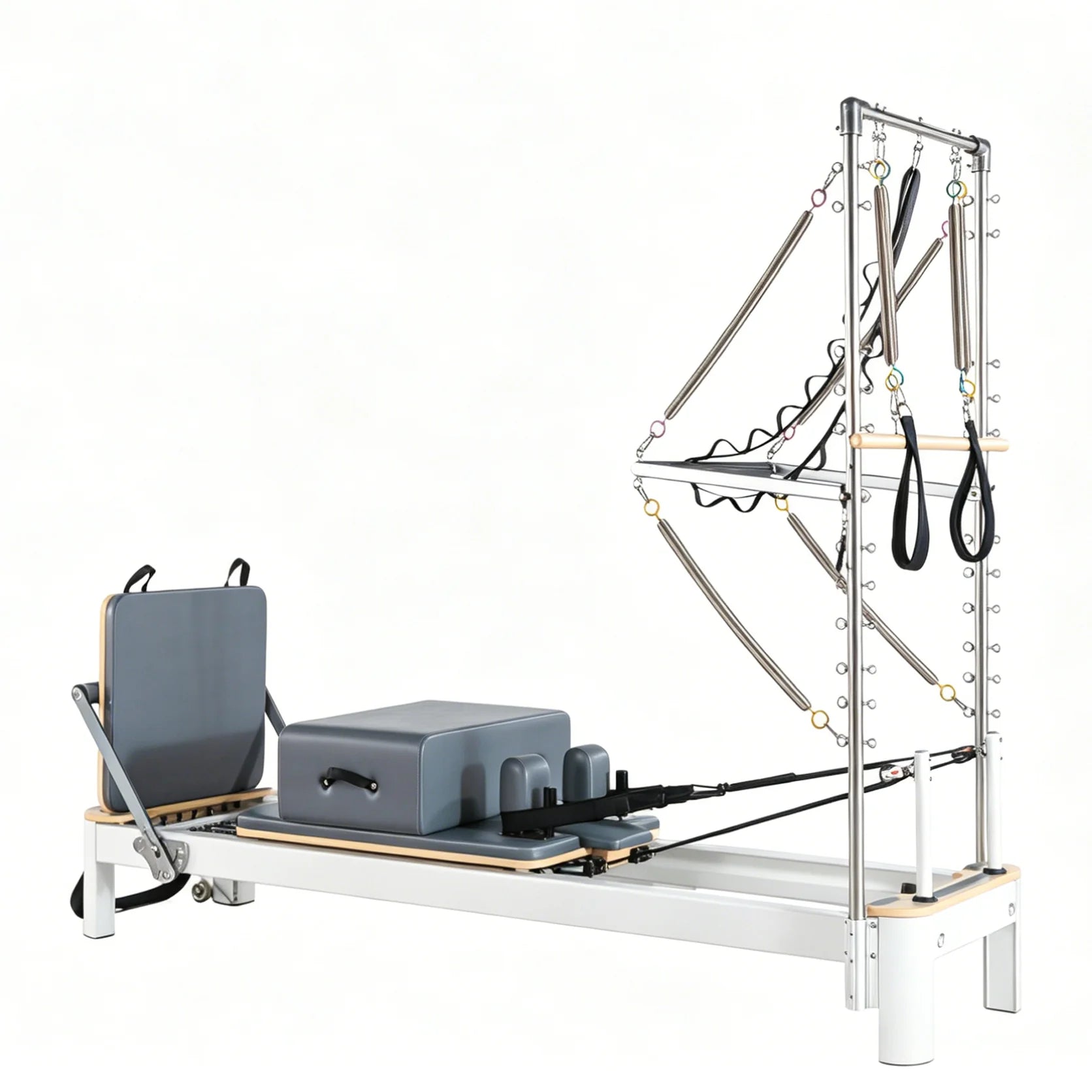 Commercial Studio Black White Frame Customization Metal Aluminum With Pilates Reformer Tower