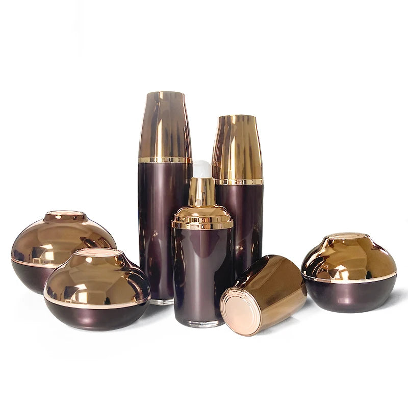 30g  120g 50ml 80ml 120ml  Round Double Wall Luxury Skin Care Cosmetic Facial Cream Jar Container Packaging Acrylic Bottle Set