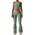 Yoga comfort Fitness Yoga Sexy Adjustable Sport Bras Flare High Waisted Sets for Women Pattern Type l Plaid Style l