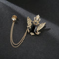 Hot Sale Crown Eagle Black Gemstone Chain Brooch Multicolor Gemstone Men's Classic Corsage