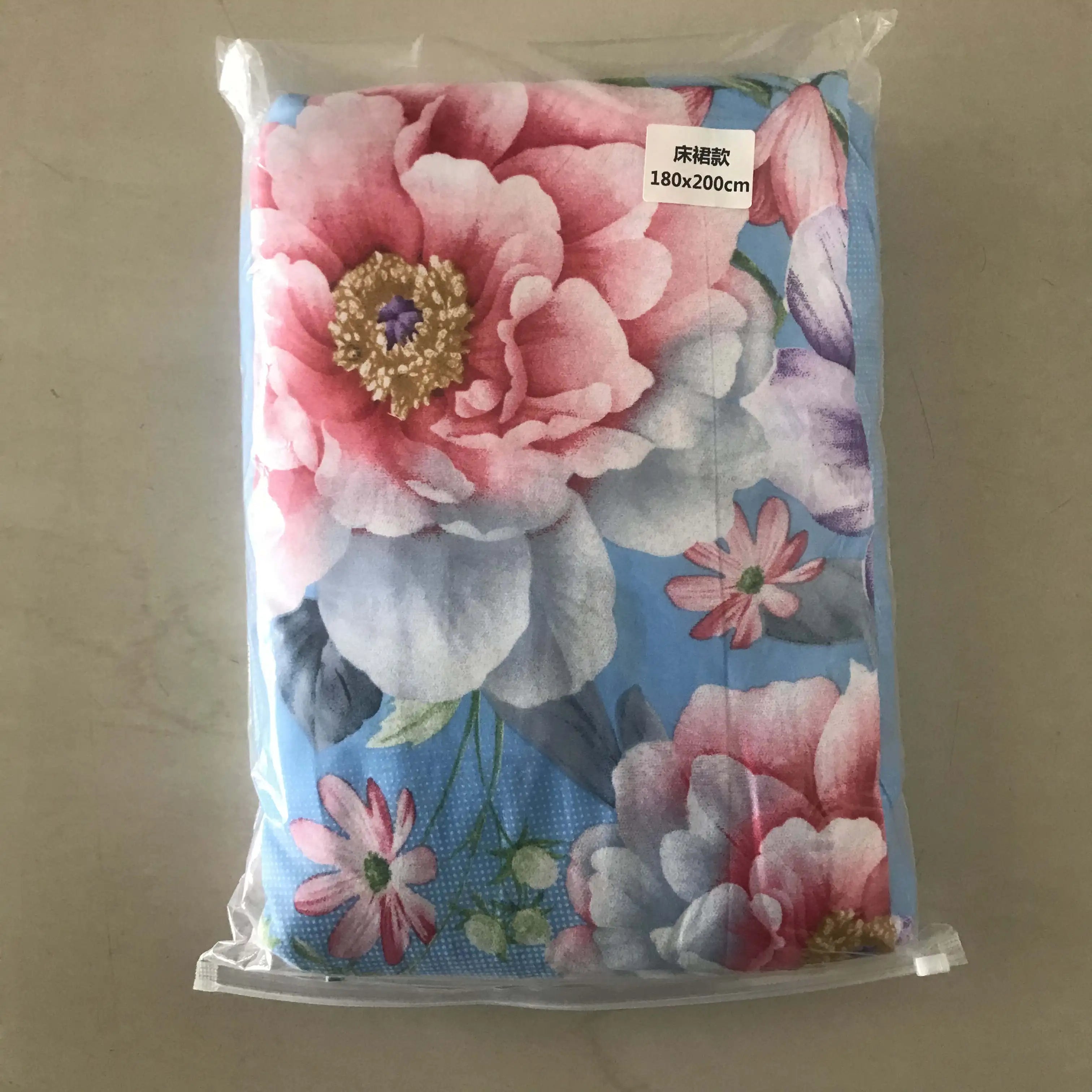 Super Soft Microfiber Bed Skirt and Sheet Set China OEM Printed Modern Style Budget-Friendly Brushed Design for Beds