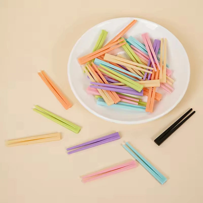 Colorful Plastic Miniature Simulation Chopsticks DIY Creative Mini Tableware Food Play Kitchen Toys Dollhouse Scene Accessories