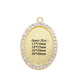 Women's Gold Photo Ramadan Cabochon Pendants Tray Oval Blank Bezel Memory Pendant Diamond Picture Frame Mainly Made Alloy