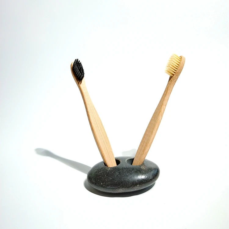 DIY Hot Sale Factory Direct Gemstone Bathroom Pebble Stone Toothbrush Holder Set Nephriye Rock Folk Crafts