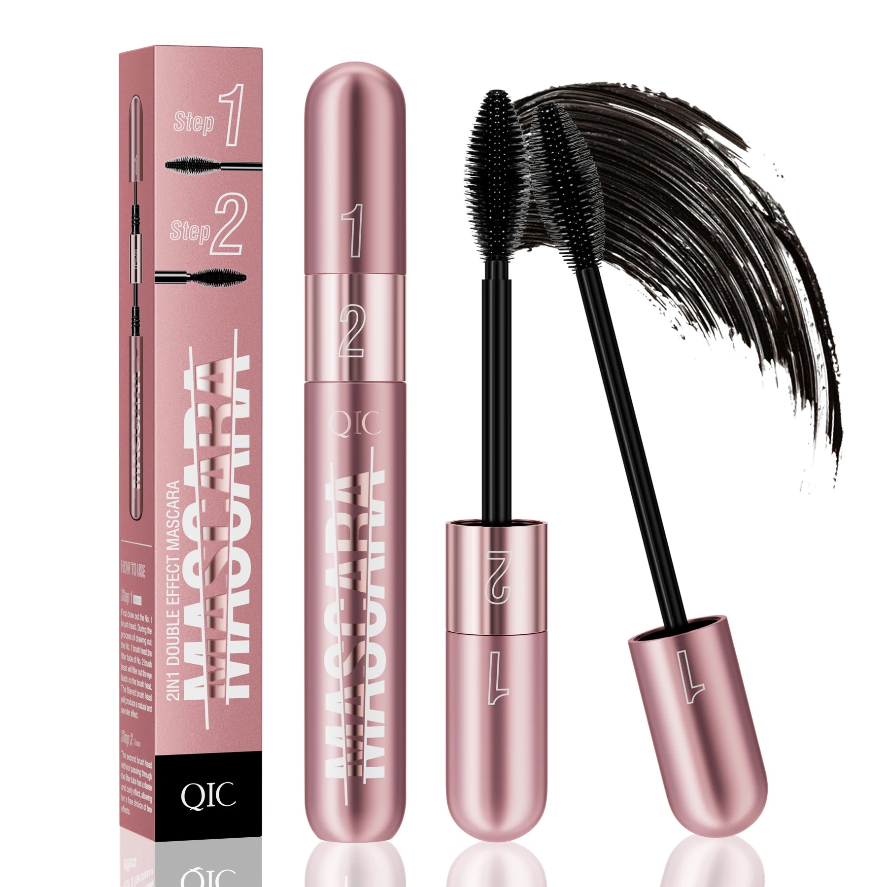 High Quality 2 in 1 Makeup Mascara Pigment Double Headed Liquid Waterproof Mascara Cream