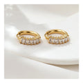2024 Stainless Steel Fashion Versatile Jewelry 18k Gold Plated Simple Color Zircon Earrings Women YF3923