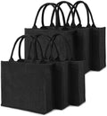 Medium Black Burlap Jute Tote Bags Letter Reusable Canvas Gift Favors Bulk Bridesmaid Wedding Favors Blank Tote Bag Handles