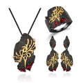 C7933 Abiding Fine Jewelry Wholesale Vintage Style Natural Garnet 925 Sterling Silver Jewelry Sets for Woman Jewellery