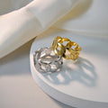 Dina New Trendy Wholesale Women Jewelry Stainless Steel 18K Gold Geometric NK Cuban Chain Ring 8mm Width Punk Ring for Men