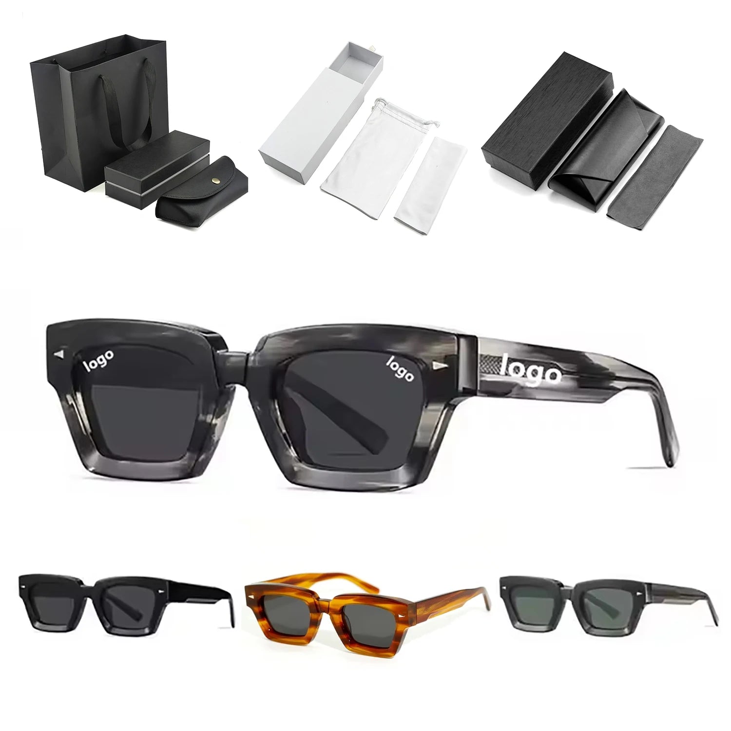 2026 Promotion Chunky Luxury Female Promotion Sunglasses Vintage Sunglasses for Men Glasses Square Acetate Sunglasses Men 2026
