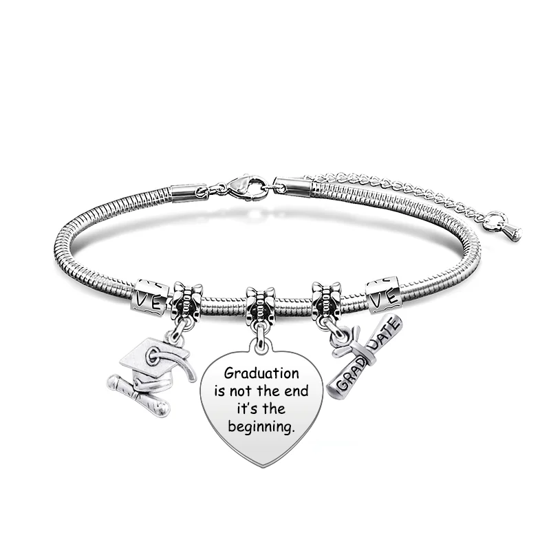 Ywganggu Luxury Unisex Stainless Steel Snake Bone Engraved Bracelet Custom High School & University Graduation Gift