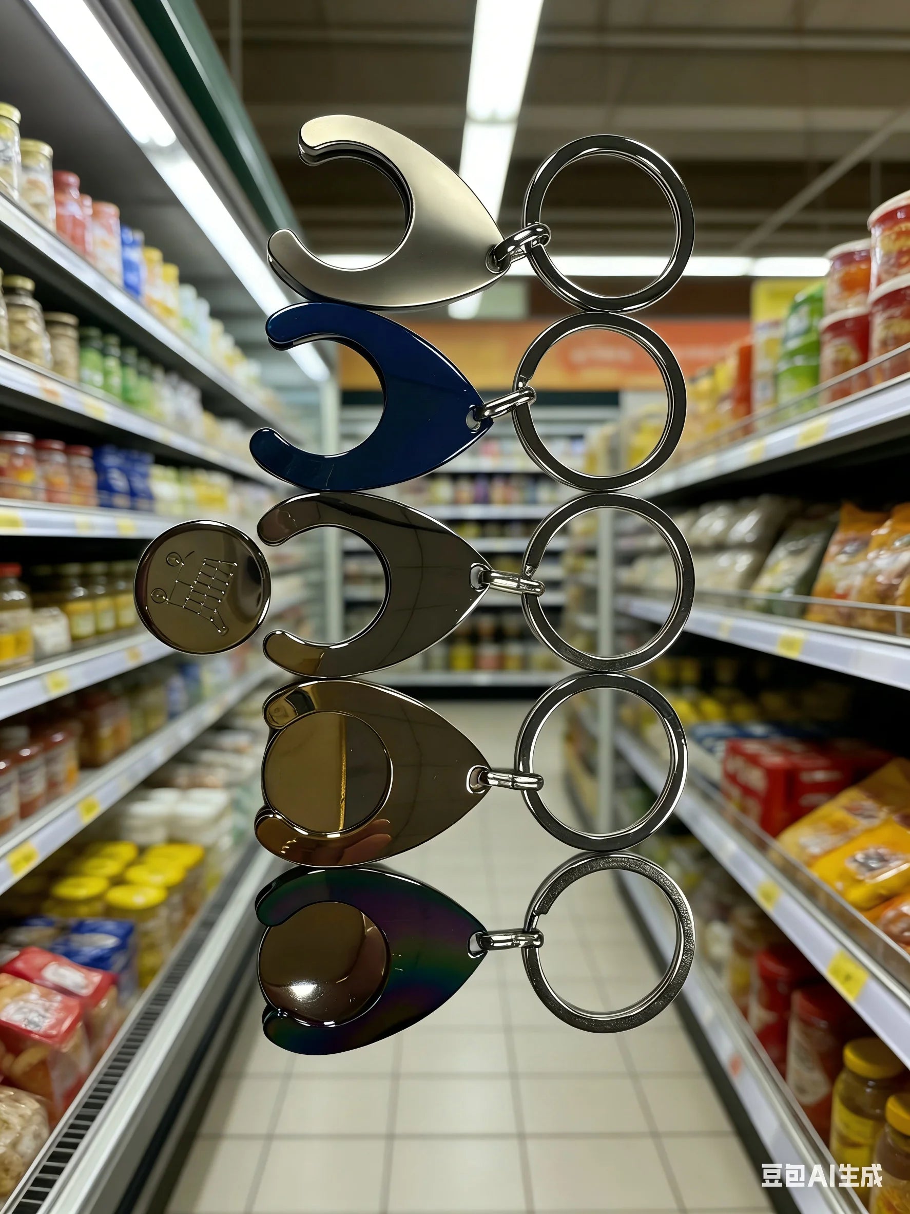 Promotional Shopping Cart Token Keychains | Custom Logo Metal Coins for Supermarket Events & Retail Giveaways
