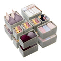 16-Pack Fabric Foldable Drawer Organizers for Wardrobe Dresser Drawer Organizer for Clothes Underwear Bras Lingerie Socks