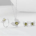 Real S925 Classic Colorful Gemstone Jewelry Sets Necklace Earrings Ring Sets for Gifts Women Pure Silver Zircon Jewelry