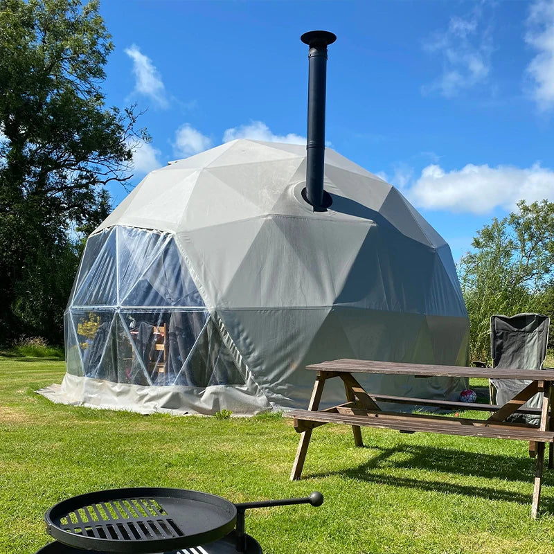 PVC Outdoor Geodesic Dome Kit Glamping Tent House for Living