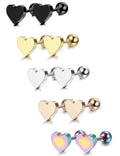 Stainless Steel Tiny Stud Earrings for Women Men Star Moon Heart Cartilage Helix Tragus Earings CZ Ear Piercing Jewelry Set
