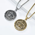Egyptian Protector God Honus Eye Pendant  Waterproof and Colorfast Stainless Steel Necklace Honus Eye Pendant Necklace