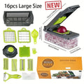 Mandoline 14/16 in 1 Slicer Cutter Chopper and Grater 8 Replaceable Stainless Steel Hand Vegetable Chopper with Egg Separator