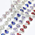 Sew on Clear Crystal Pearl Bow Chain Rhinestone Flower Applique Trimmings for Dress
