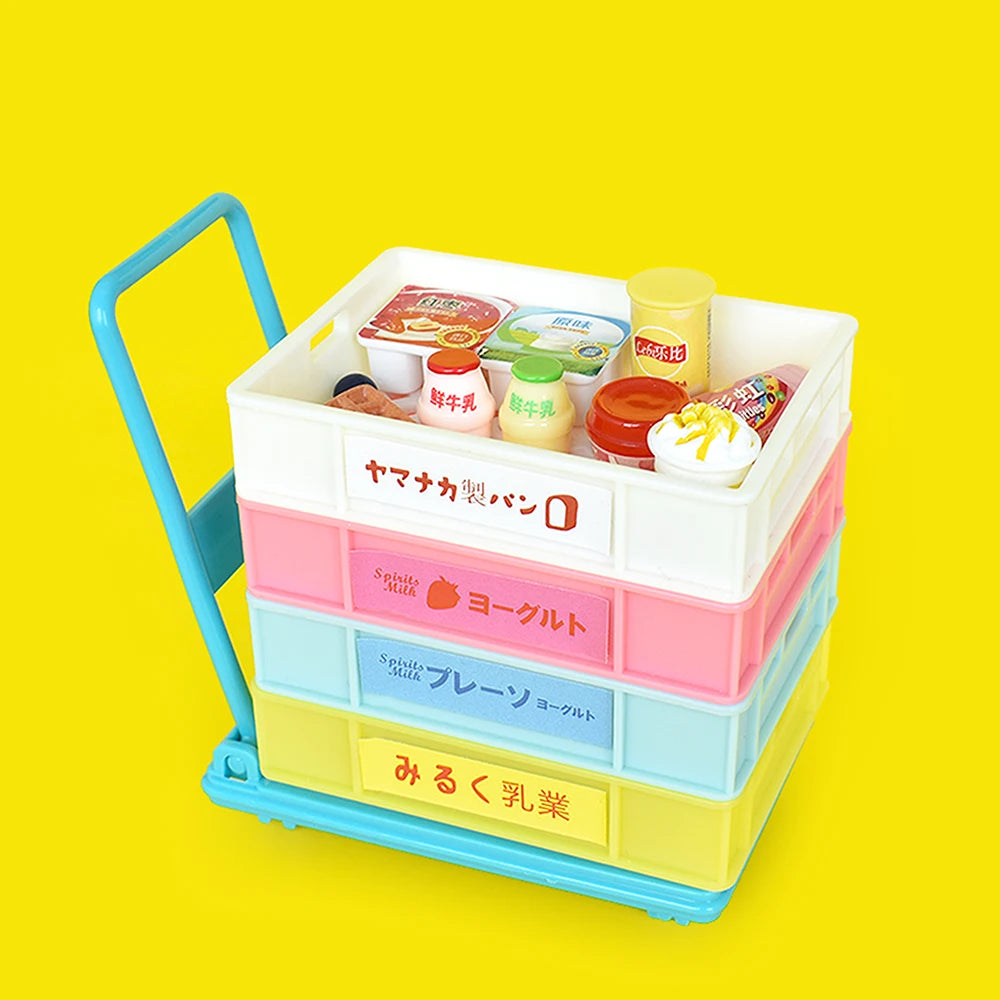 78*58mm Popular Colorful Plastic Bread Basket Doll House Miniature Storage Box for Kids Play House Toys DIY Home Accessories