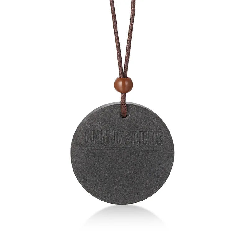 Trendy Women Men Quantum Black Pendant Necklaces Scalar Energy Neg Ions Protection Volcanic Stone Necklace