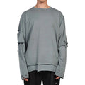 Heavy Weight Men Tee Shirts Vintage Acid Wash Relaxed Fit Hole Distressed Double Layer Long Sleeve Tshirts for Men