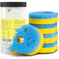 Eco-Friendly Dual Sided Scrubber Long Lasting Durable Ergonomic Sponge for Deep Cleaning for Tub Pots Pans Gets Soft Warm Water