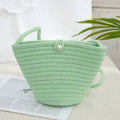 Low MOQ 2024 Cute Summer Straw Wallet Handbag Messenger Crossbody Bags Handmade Beach Cotton Thread Woven  Shoulder Bag