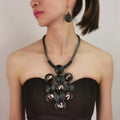 Bohemian African Jewelry Sets Fashion Spiral Round Metal Earrings Cluster Cone Bib Pendant Necklace Sets