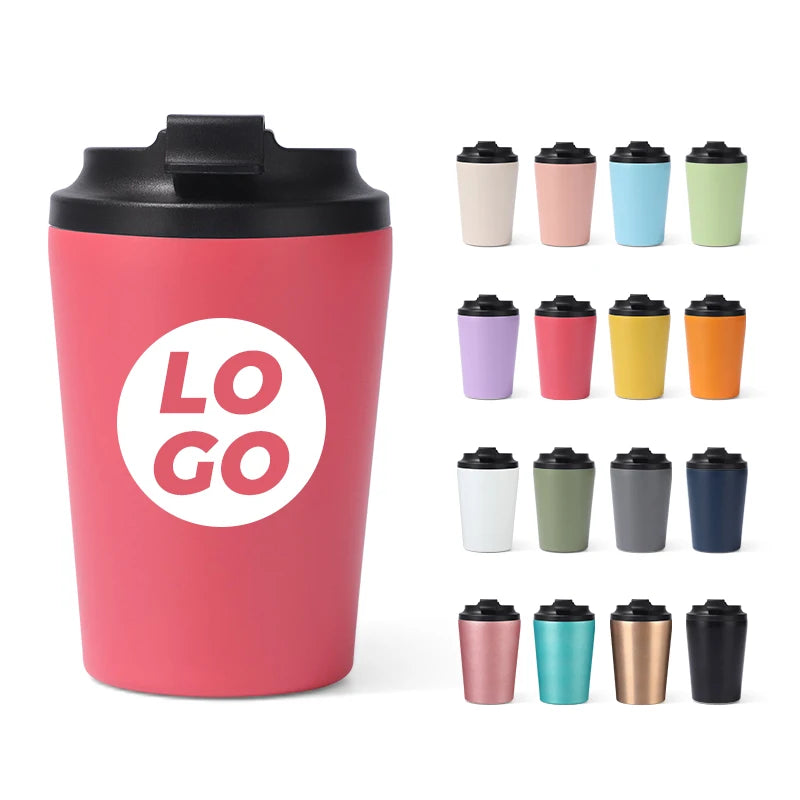 Custom 12oz Stainless Steel Vacuum Insulated Tumbler Coffee Travel Mug Spill Proof with Lid  Thermos Cup for Keep Hot