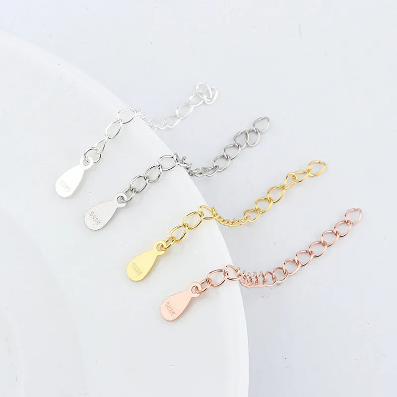 WHOLE SALE BULK PRICE .100% Real 925 Sterling Silver 5 CM Extension Chain Jewelry Findings Connector Components for DIY