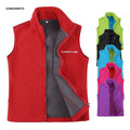Women Fleece Jacket Polar Fleece Zip Vest Outerwear With Pockets Warm Sleeveless Waistcoat Vest Fleece