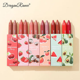Dragon Ranee 2pcs Nude Matte Lipstick Pen Lipstick Pen Suit Lip Glaze Durable Waterproof No Blooming