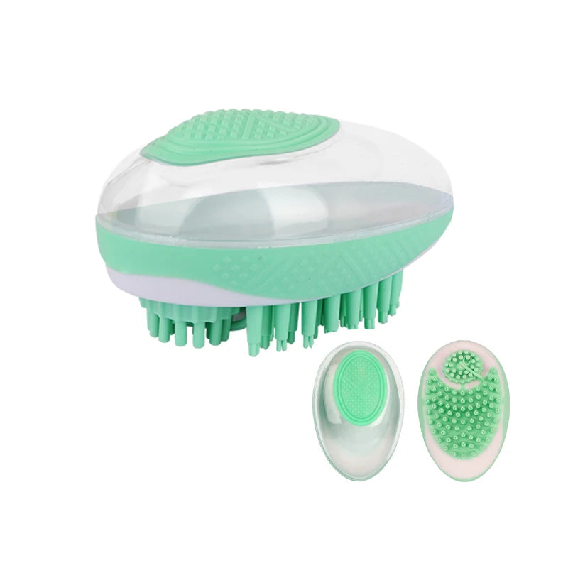 Soft Dog Bath Scrubber Shampoo Dispenser Brush Pet Bath Massage Cat Shower Soap Brush