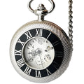 Hollow Manual Watches Key Chain Retro Roman Mechanical Pocket Watches