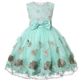 New Modest Embroidery Lace Floral Kids Girl Party Dress Wholesale Baby Birthday Wedding Dresses for Children C0060