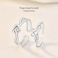 JA14 Simple 925 Sterling Silver True Lover's Knot Love Heart Shape Lover Couple Rings Set Promise Wedding Bands for Women Men
